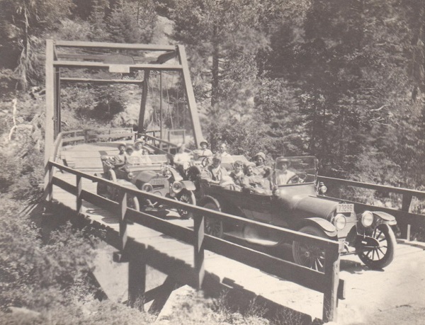 pictur eof old cars crossing a bridge